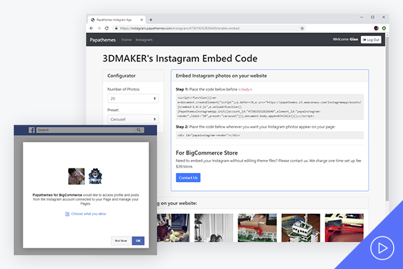 Embed Instagram Photos On BigCommerce Shopify WordPress embed-instagram-photos-on-bigcommerce-shopify-wordpress