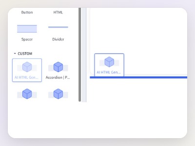 Dragging AI HTML widget into BigCommerce Page Builder layout