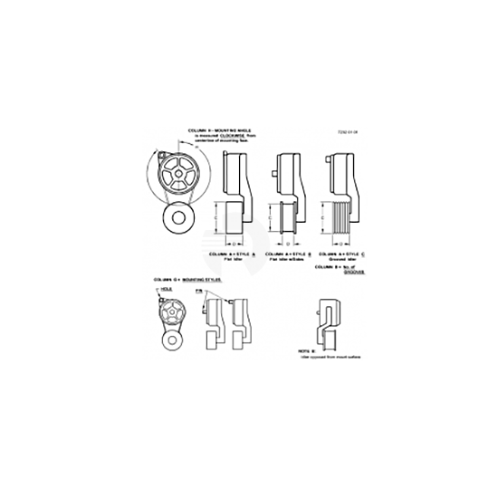 John Deere RE243154 Auxiliary Drive Belt Tensioner, 72.4 mm, 2.8 