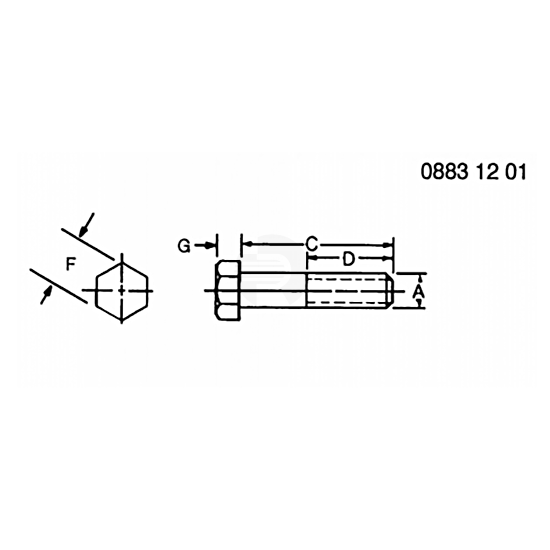 John Deere 19H3168 Right Hand Regular Hex Screw, M16 X 95 | RDO 