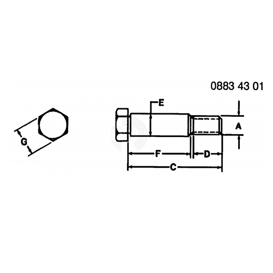 John Deere R105271 Hex Head Shoulder Screw, M12 X 76 | RDO  