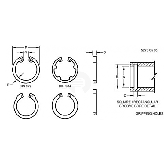John Deere H179667 Gripping Holes Internal Snap Ring | RDO  