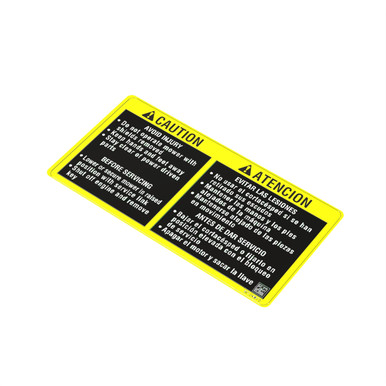 John Deere M134073 Label, Caution Mower Deck | RDO Equipment Co.