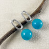 Rough Around the Edges Chain Link Post Earrings with Large Amazonite