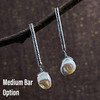 Textured Bar Post Earrings  with Abstract Pearl Accent (available in 3 lengths)
