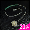 Winter Sale:  Faceted Emerald Bracelet with Handcrafted Mini Rose, 7.5"
