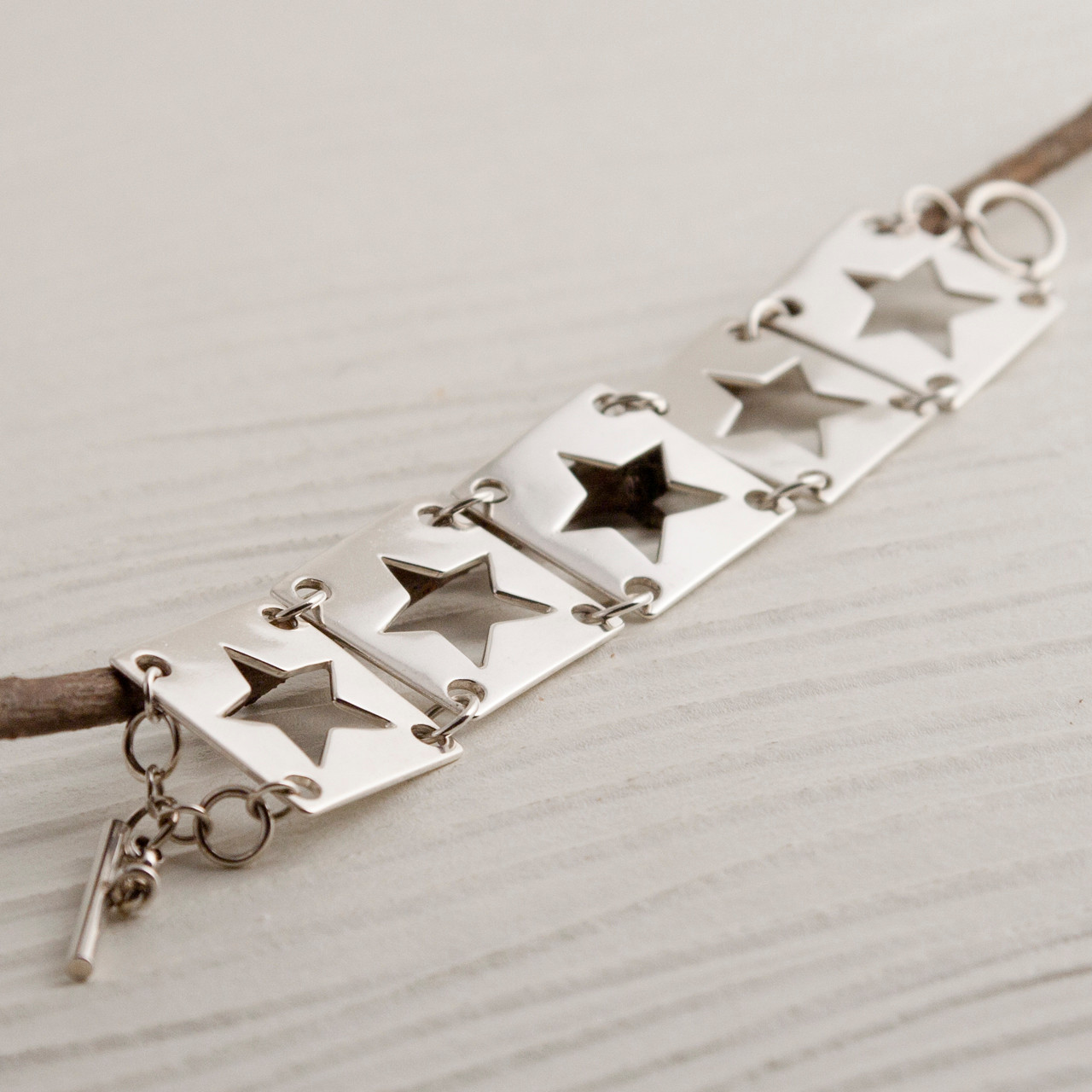 Star Cuff Bracelet Sterling Silver Design