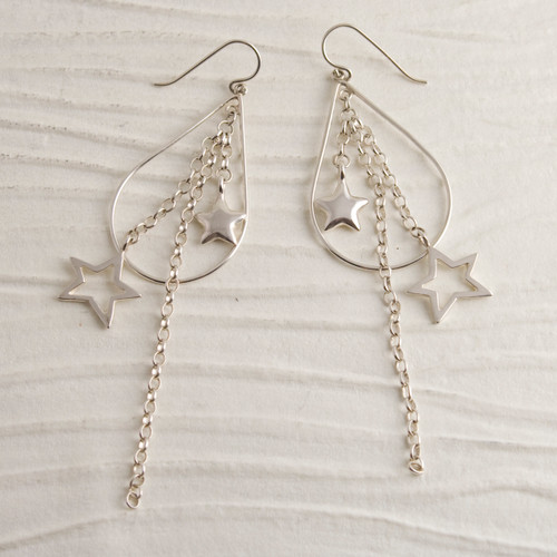 Super Star Earrings with Large Hoops or Teardrops Super Star Earrings with Large Hoops or Teardrops