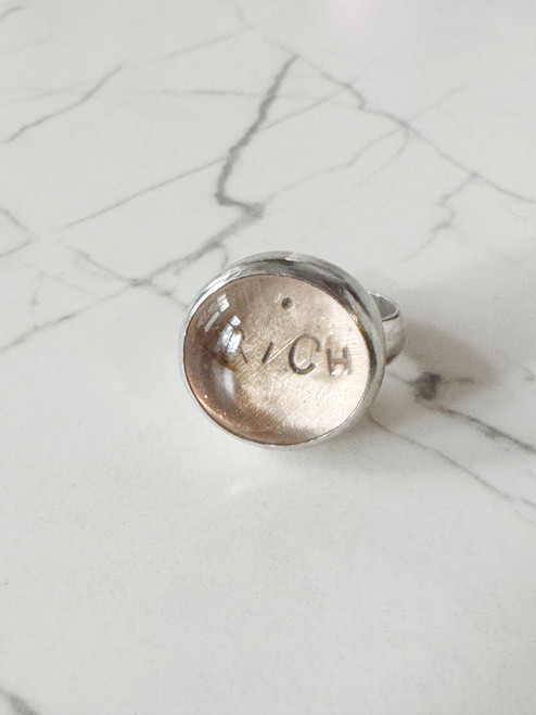 Sample Sale:  Postmodern Candy Ring, Pink, "Rich," Adjustable size 4.5-5.5