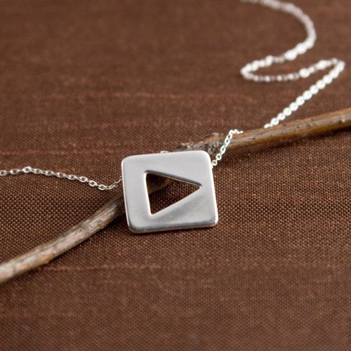 TV Remote "Play" Icon Necklace