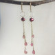 14KGF Pink Tourmaline + Freshwater Pearl Drop Earrings