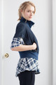 51inc Sample Sale for WK:  Blue + White Plaid Snap Top