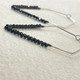 Extra Large Handmade Diamond Shaped Hoops with Black Spinel