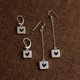 Hearts for Squares Droplet or Long Drop Earrings