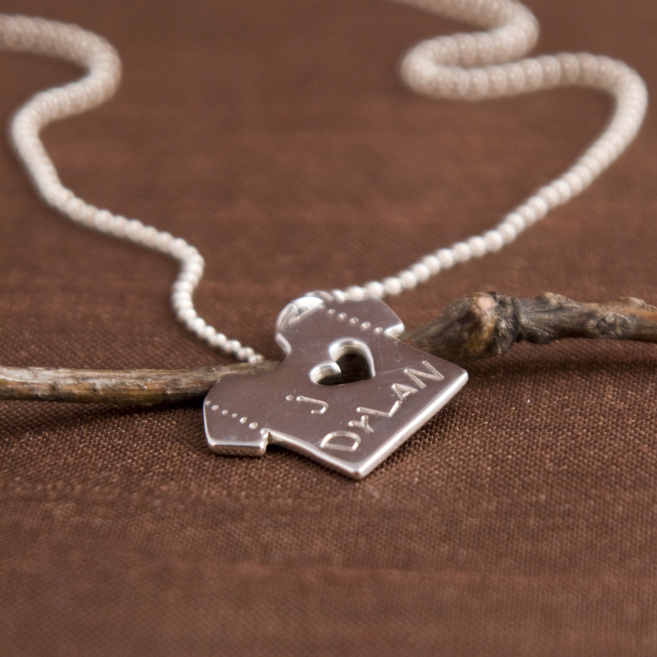 Customized "Sweet Tee" Shirt Necklace Sterling Silver Design