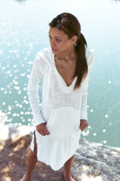 51inc Sample Sale for WK:  Island Cover Up Hooded Dress in Black or White