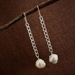 Lightweight Large Freshwater Pop Punk Pearl  Drop Earrings