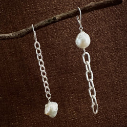 Mix + (Mis)match Set:  Pop Punk Pearl Chain Drop Earrings