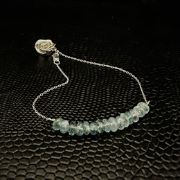 Faceted Blue Zircon Bracelet with Handcrafted Mini Rose