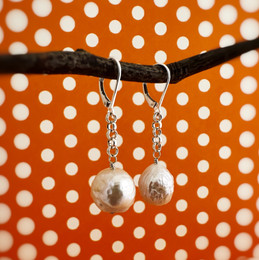 Freshwater Pearl Polka Dot Short Drop Earrings