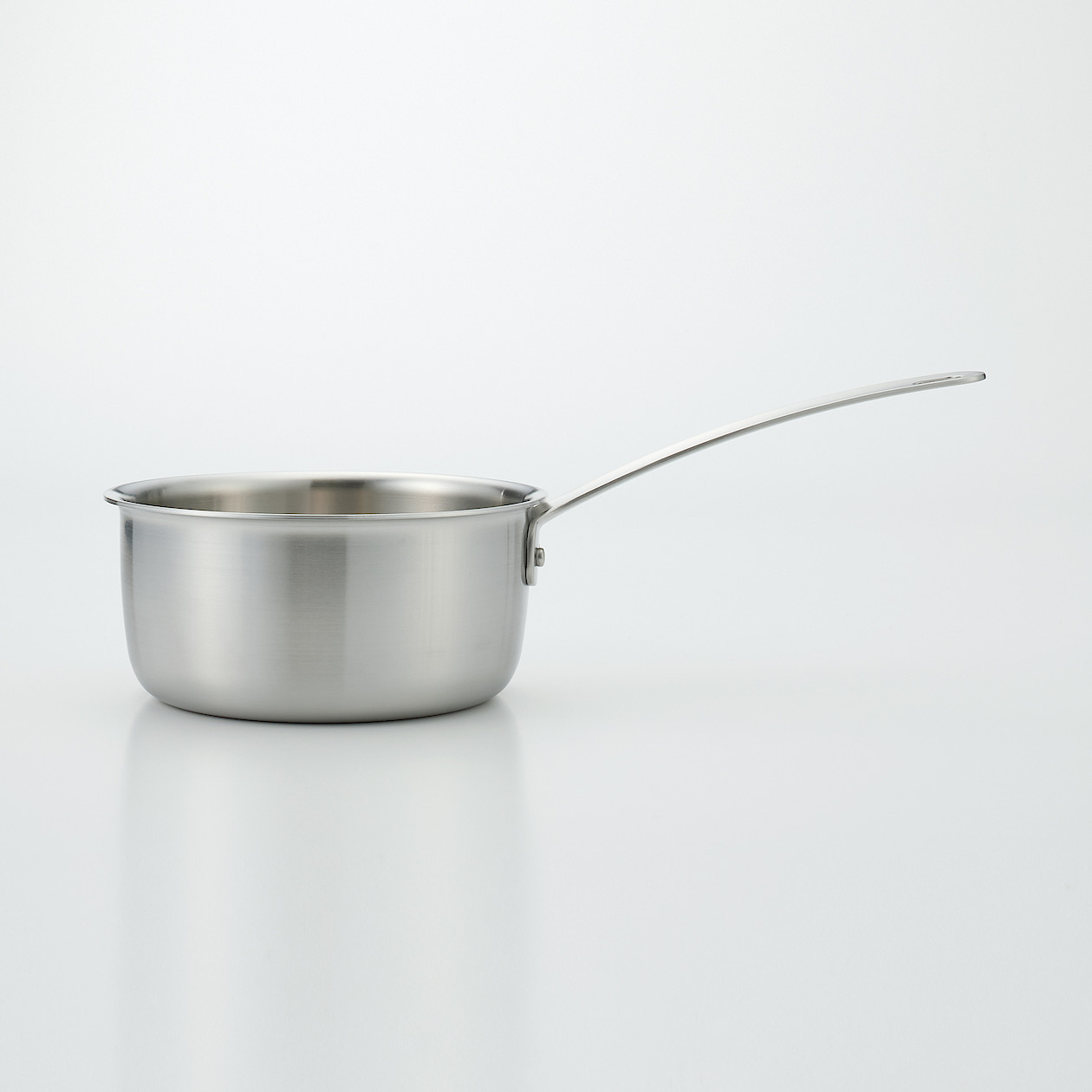 SLOTTET Pentola per salsa a tre strati in acciaio inossidabile con beccuccio versatore, piccola pentola multiuso da 1,5 litri con coperchio in vetro, casseruola per cucinare con manico freddo
