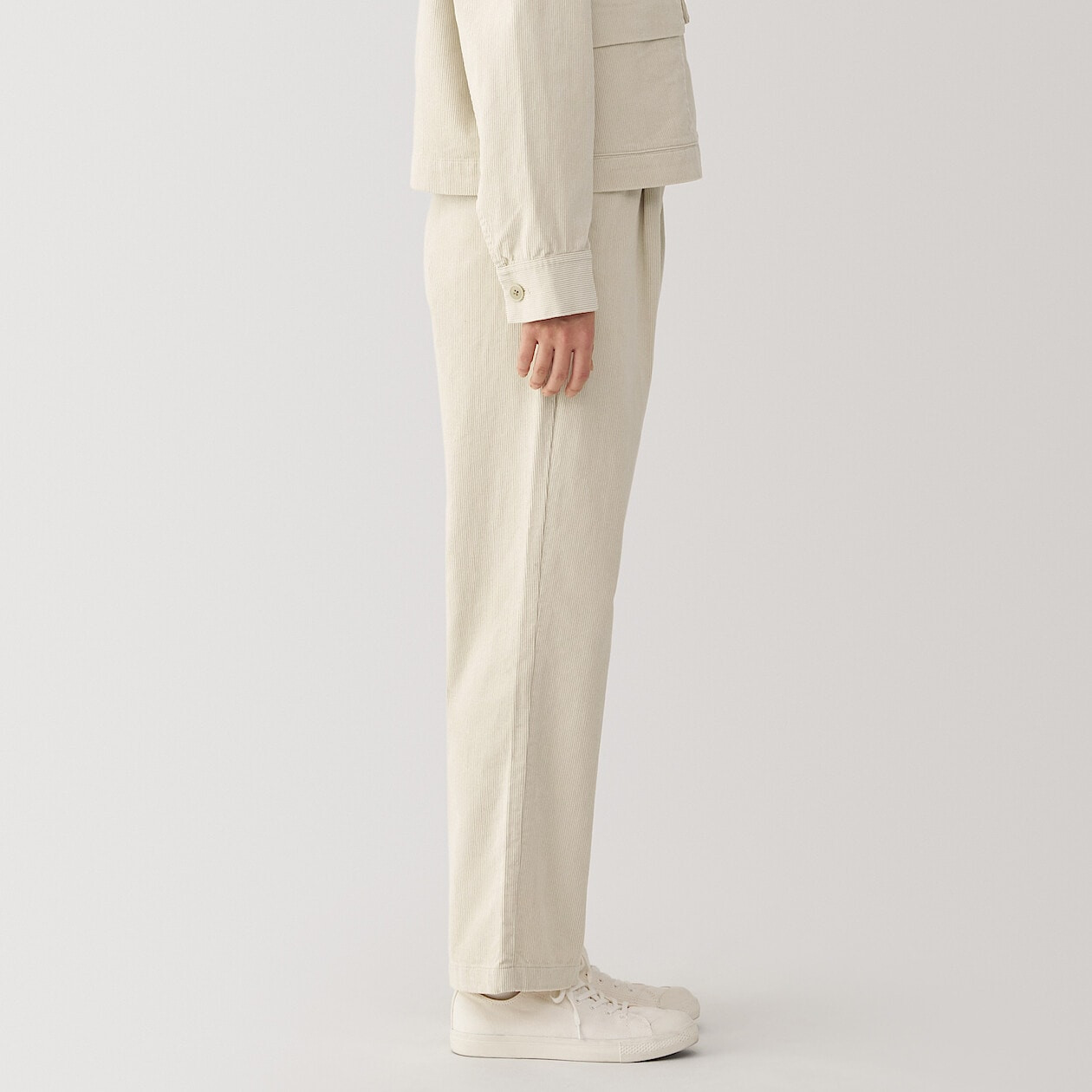 Pantaloni cropped in velluto a costine donna