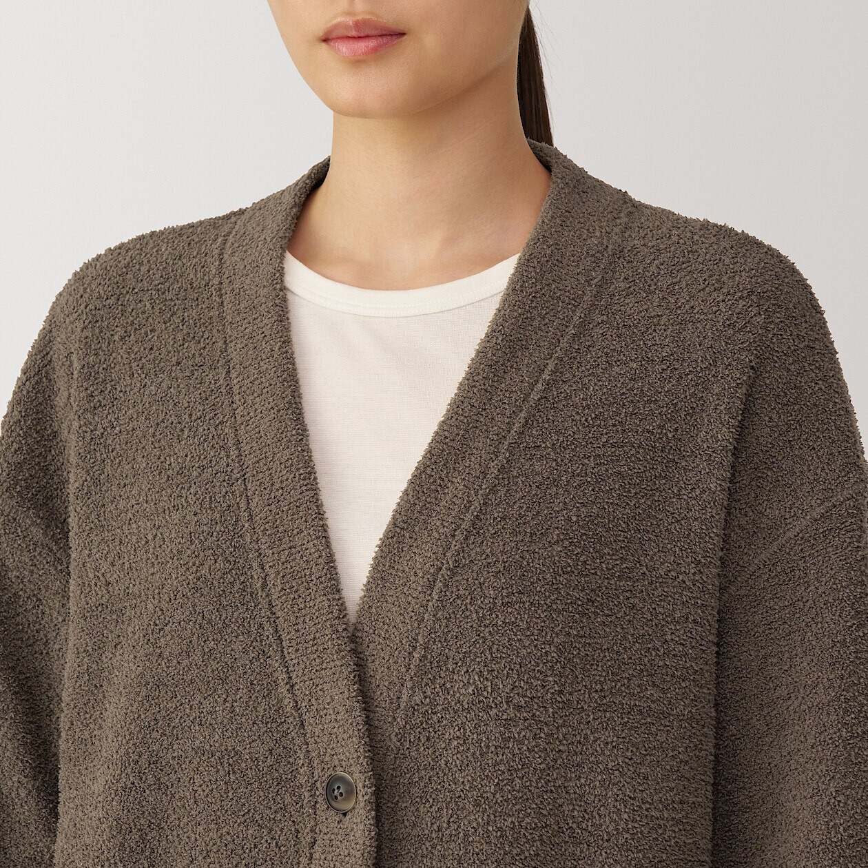Cardigan Lungo Donna Invernale Con Cappuccio - In Pile Maglia, Aperto, Elegante Per Autunno/Inverno