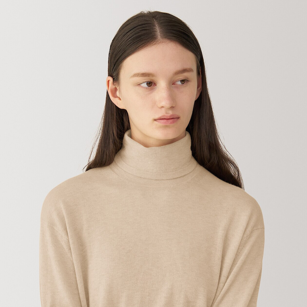 Maglione Donna A Girocollo In Misto Cashmere, Beige, Taglia M - Pullover Slim Basic A Manica Lunga, Morbido Ed Elastico, Per L'inverno
