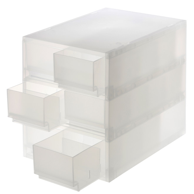 Mobile contenitore a 6 cassetti impilabile traslucido - [26 x 37 cm] - Altezza 32,5 cm