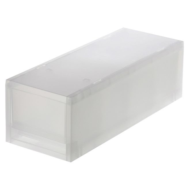 Cassetto portaoggetti impilabile traslucido - [14 x 37 cm] - Altezza 12 cm