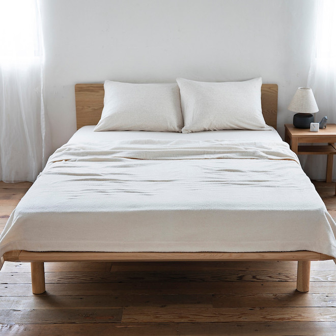 Testiera in quercia per letto piattaforma singolo