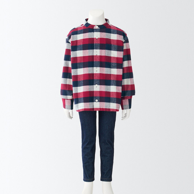 CBL93A2A_Flannel_Stand_collar_L/S_shirt_(Kids)