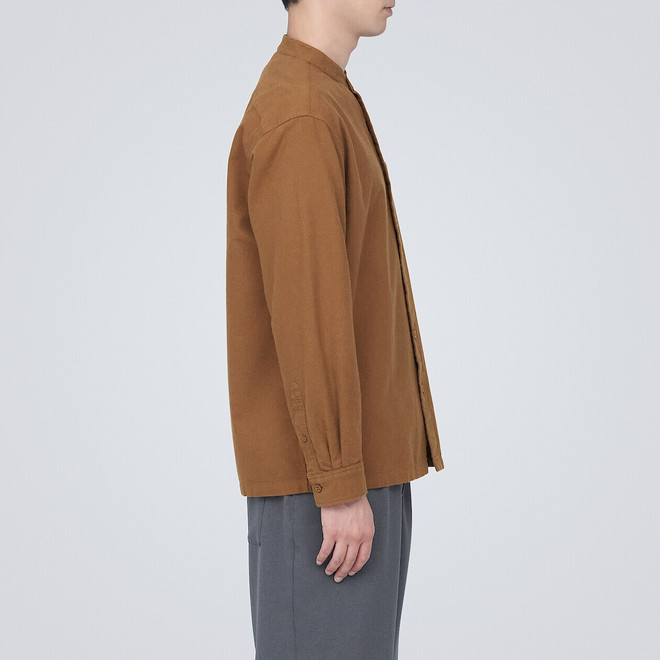 Camicia in flanella con collo alla coreana 18071