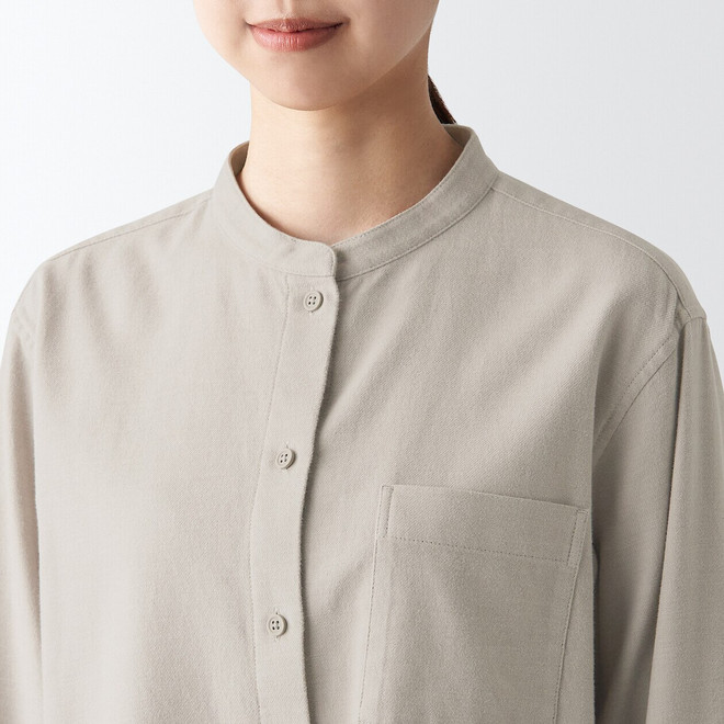 Camicia in flanella con collo alla coreana 18081