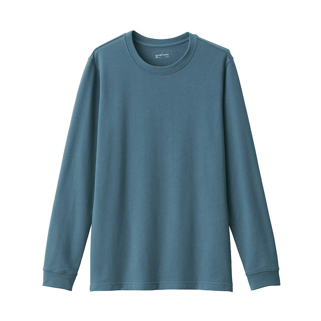 T‐shirt a maniche lunghe girocollo in cotone spesso 18282
