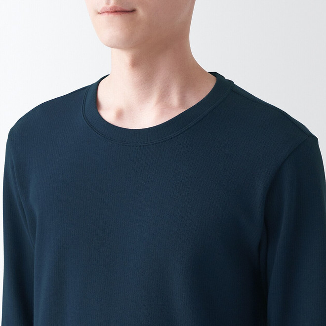 T‐shirt girocollo a manica lunga in cotone e lana 18283