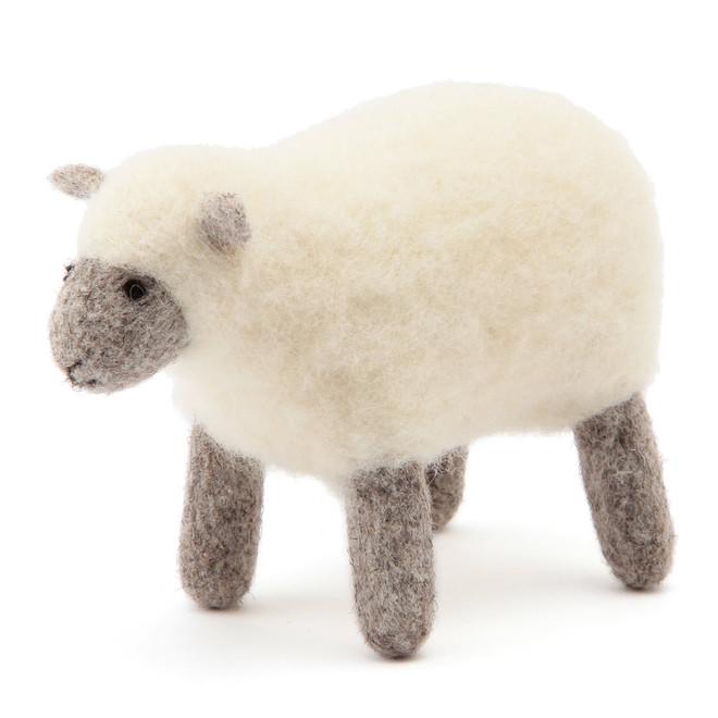 Feltro di lana animali‐ pecora bianca
