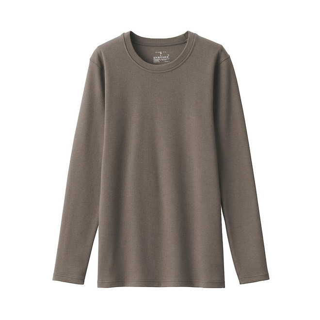T‐shirt girocollo manica lunga in cotone e lana 18341