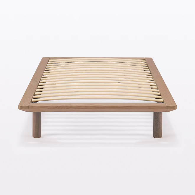 Letto piattaforma in noce singolo