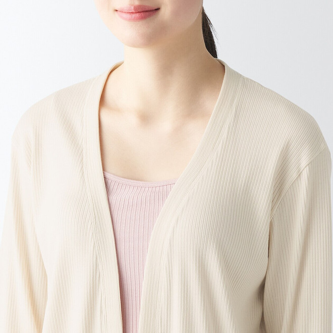 Women's Smooth Ribbed Long Cardigan.