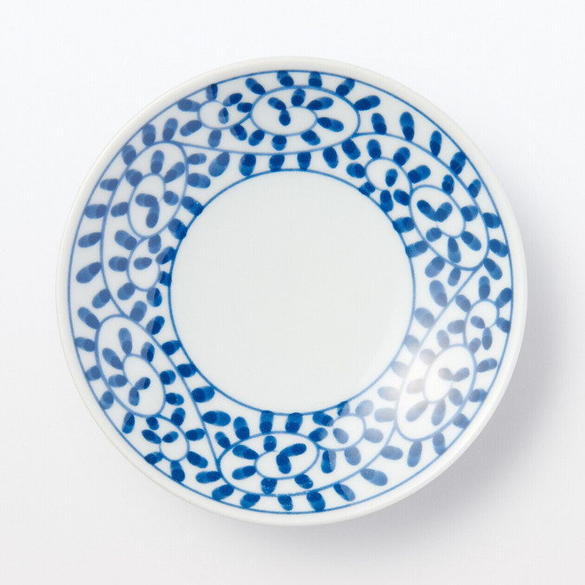 Piatto in ceramica Hasami ‐ Disegni di foglie