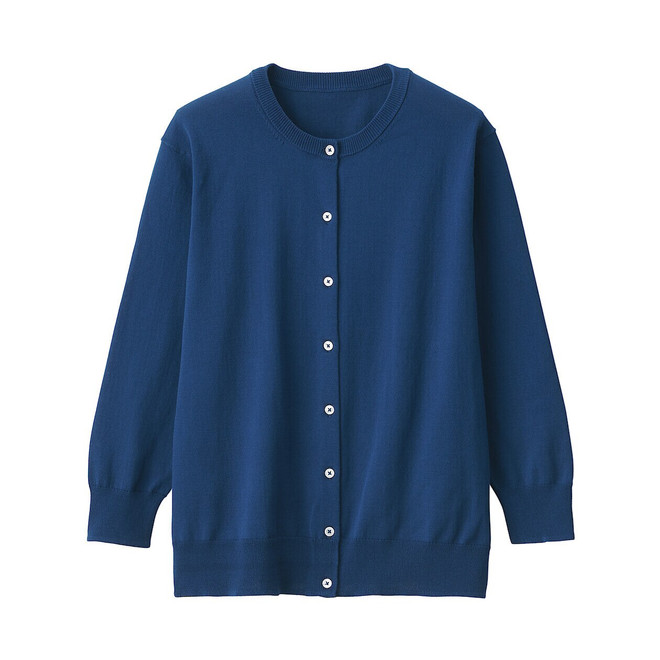 Women's High Twist 3/4 Sleeve Crew Neck Cardigan