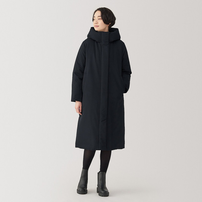 Cappotto lungo in piuma d'oca idrorepellente da donna