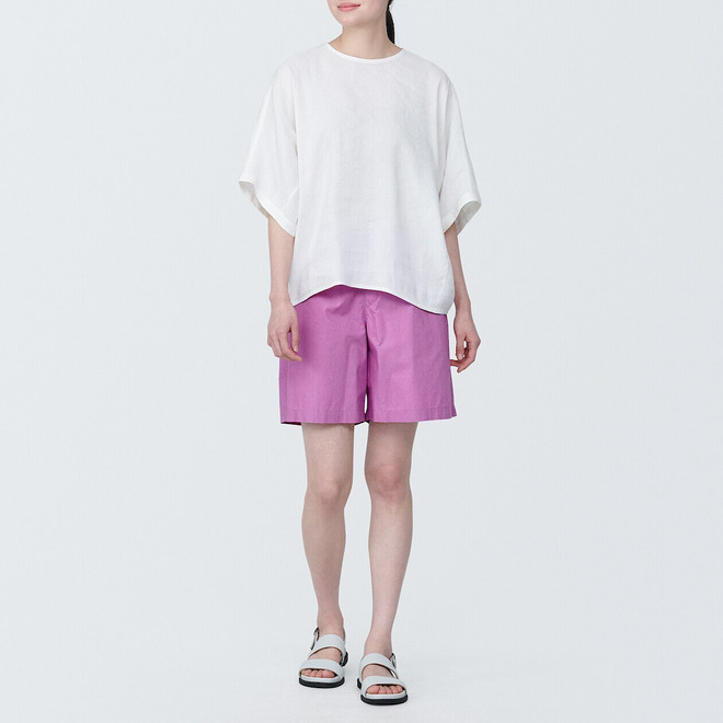 Pantaloncini a gamba larga in cotone 24S