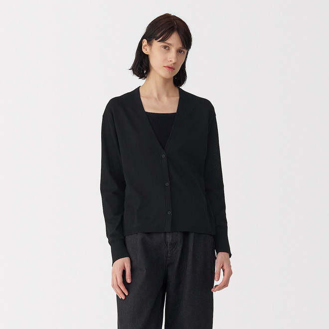 Cardigan da donna in cotone a maglia fine