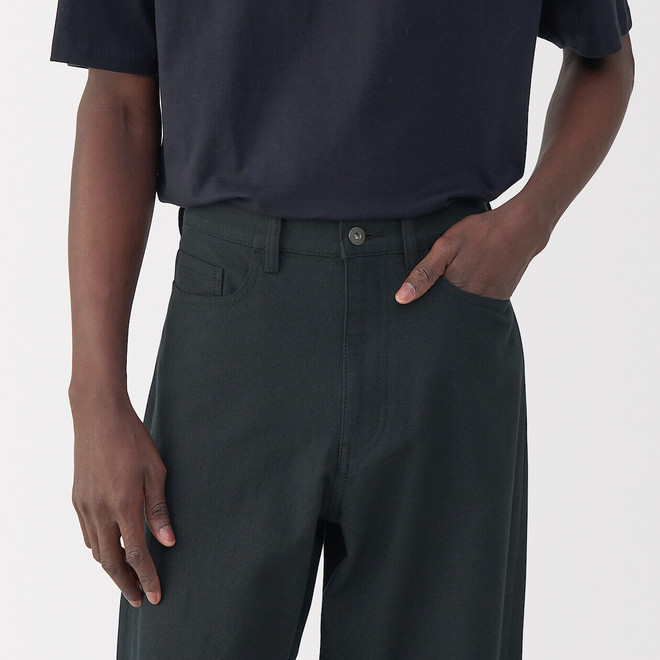 Pantaloni da uomo a gamba larga in washi e twill