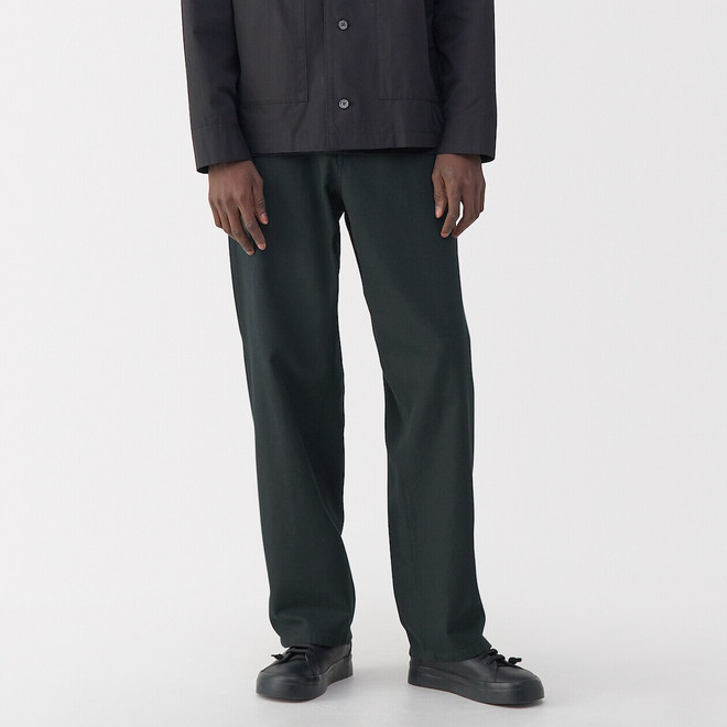 Pantaloni da uomo a gamba larga in washi e twill