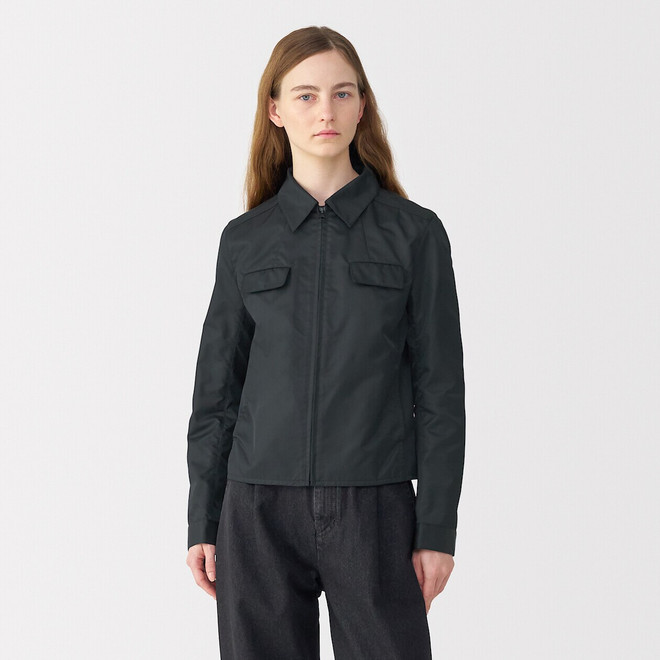 Giacca con zip in nylon da donna