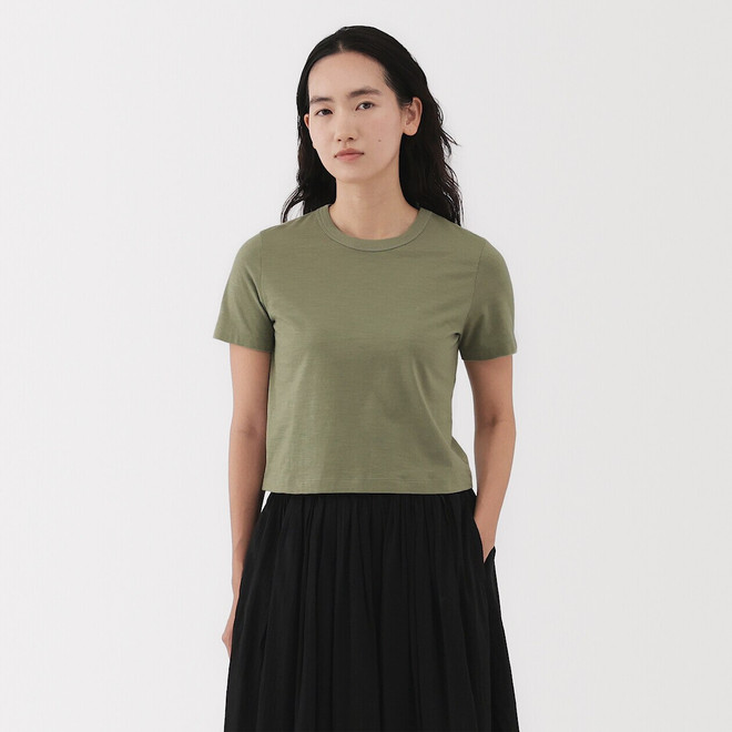 T‐shirt corta in jersey fiammato da donna T‐shirt corta in jersey fiammato da donna