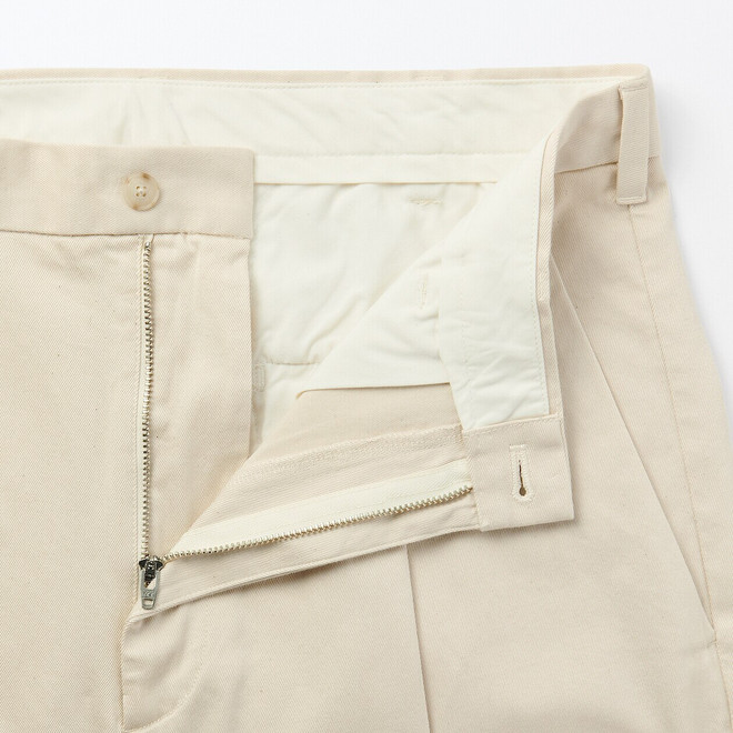 Pantaloni chino da uomo a gamba larga con pieghe sul davanti 19256